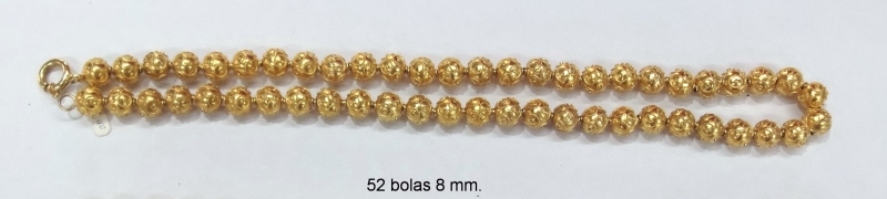 Producto Collar bolas filigrana oro 8mm